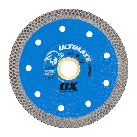 Ox Tools Ultimate Porcelain Fine Turbo Diamond Blade, Diameter: 4.5" / 114mm, Bore: 7/8" - 5/8" / 22mm - 15mm OX-UCTT-4.5